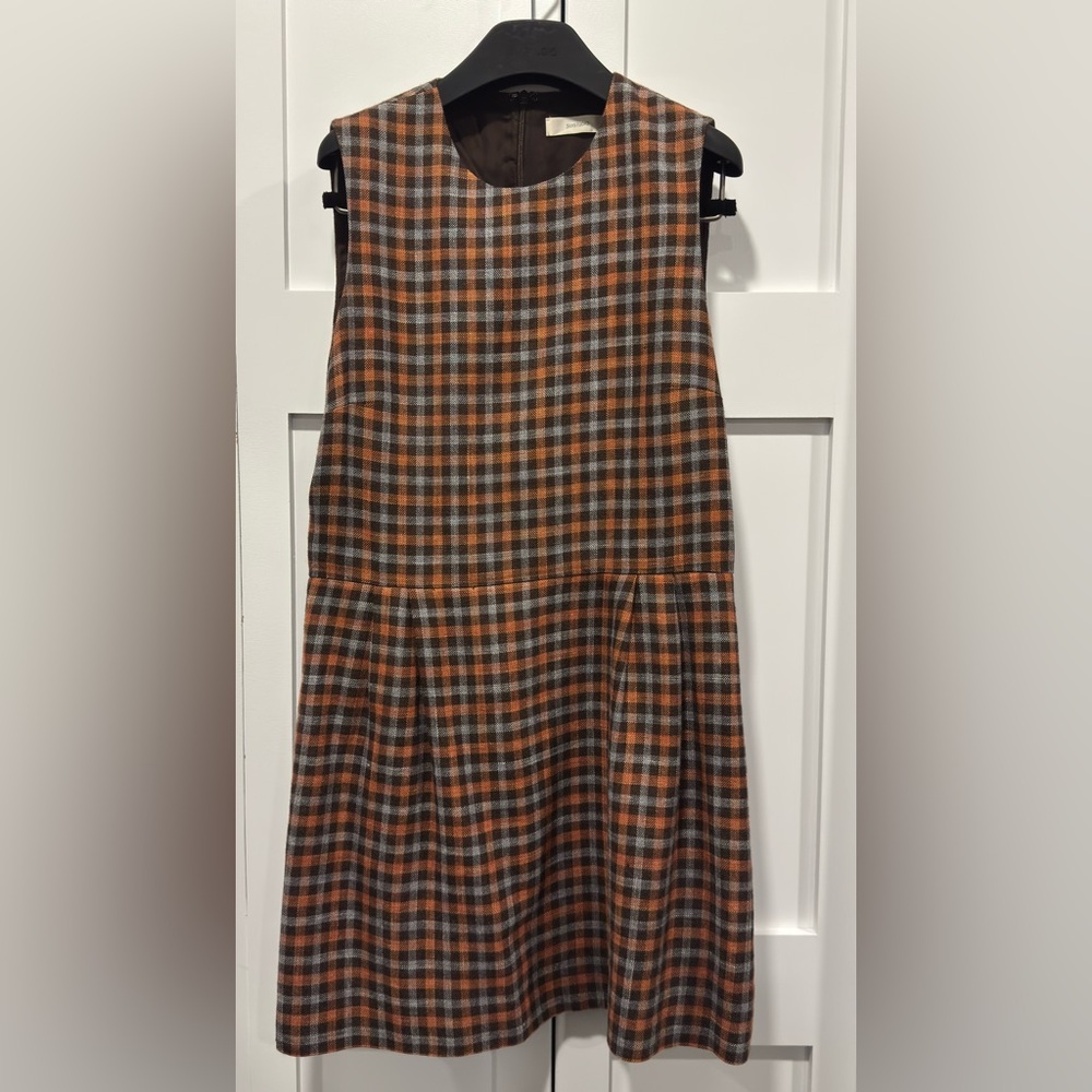 Plaid Maxi Dress - Brown and Orange size 8